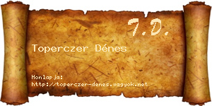 Toperczer Dénes névjegykártya