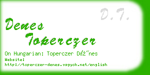 denes toperczer business card